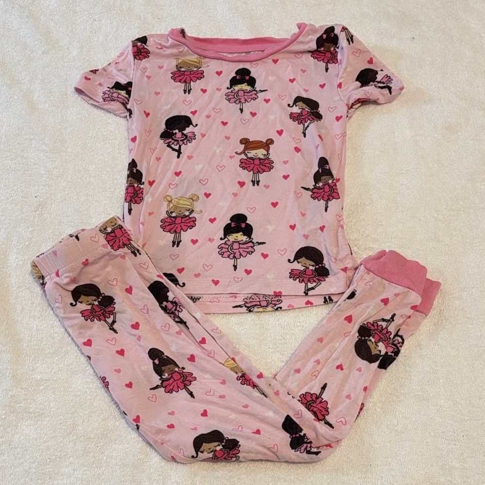 Penelope Mack Pink Ballerina Heart Pajama Set